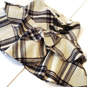 Ralph Lauren Plaid Skirt with buckles black white